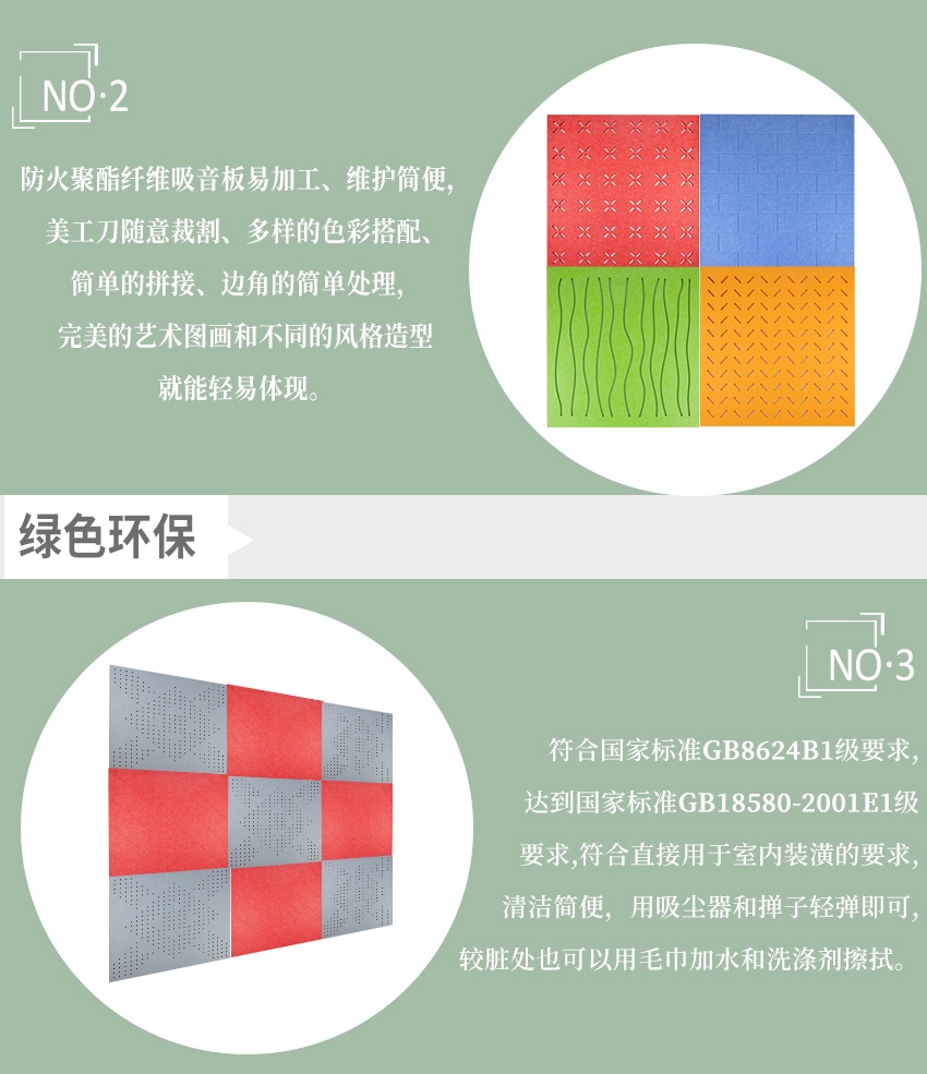 穿孔聚酯纖維吸音板產(chǎn)品特點-2 穿孔聚酯纖維吸音板產(chǎn)品特點-2