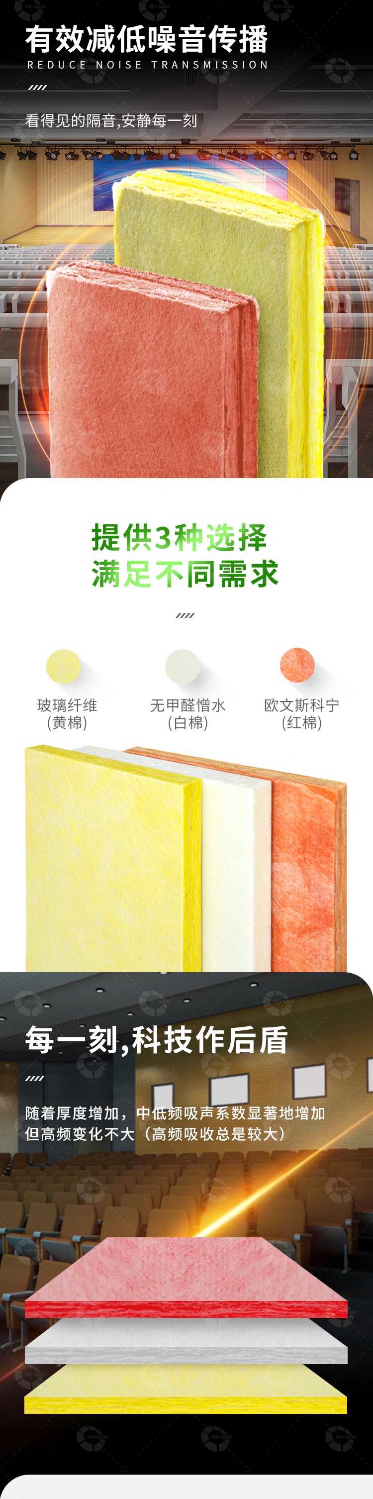 離心玻璃吸音棉特點-2